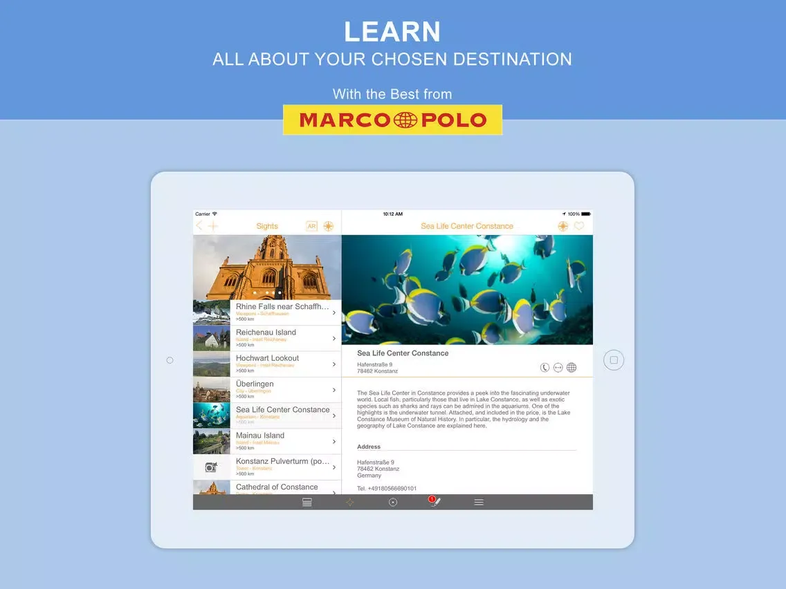 Ảnh chụp màn hình của TOURIAS - Lake Constance iPad 