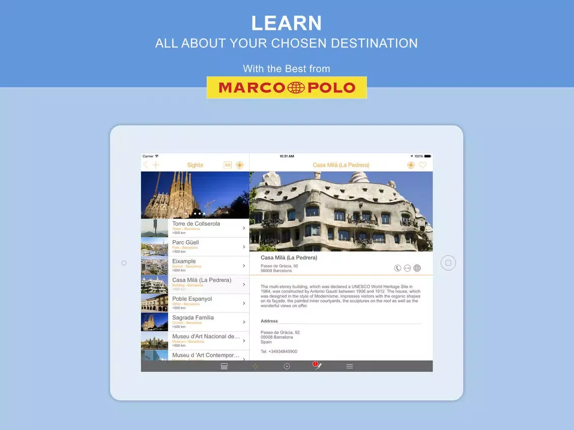 Скриншоты TOURIAS - Barcelona iPad 