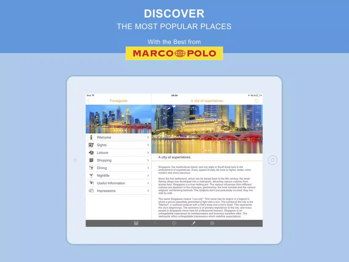 TOURIAS - Singapore iPad 應用截圖