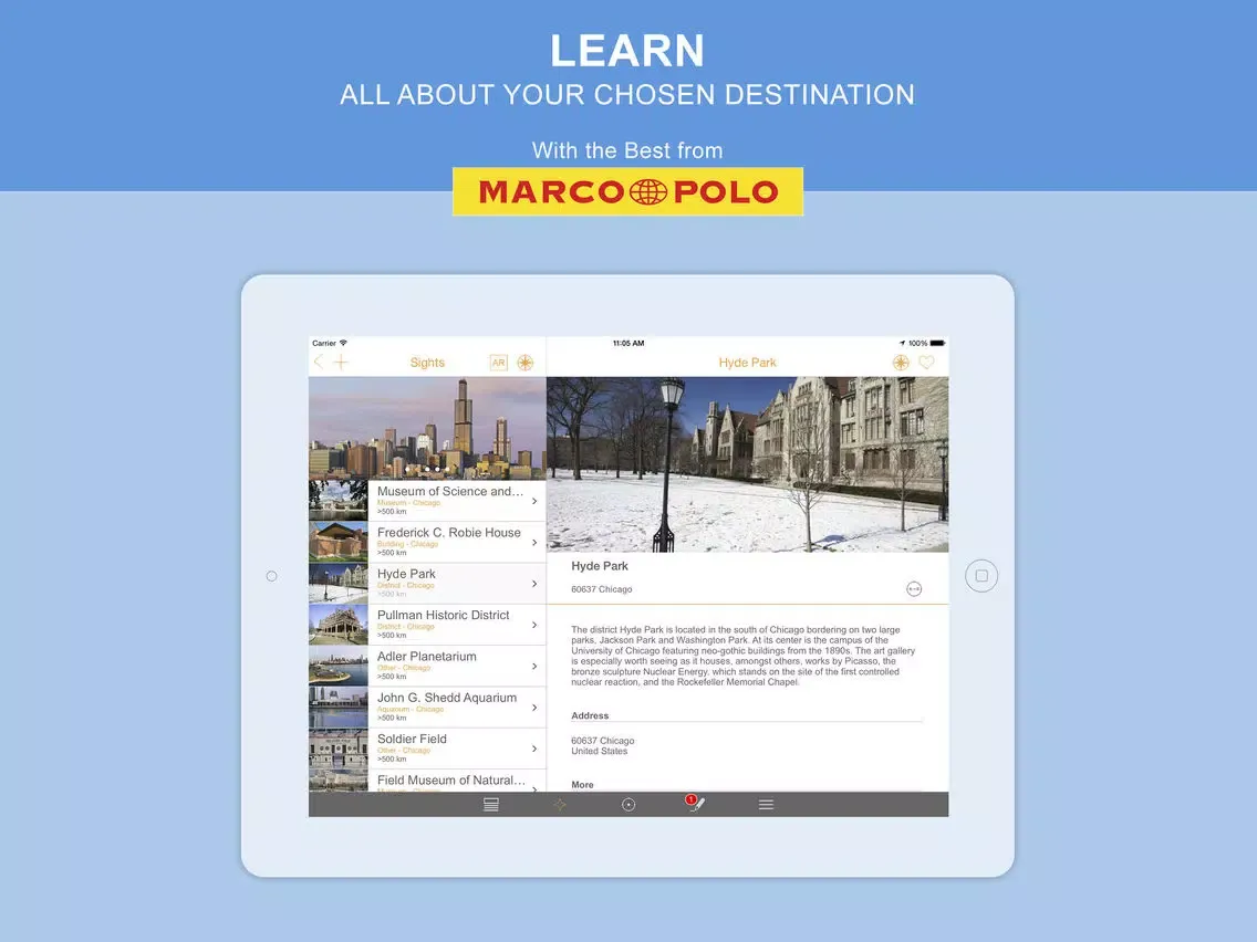 TOURIAS - Chicago iPad  Screenshots