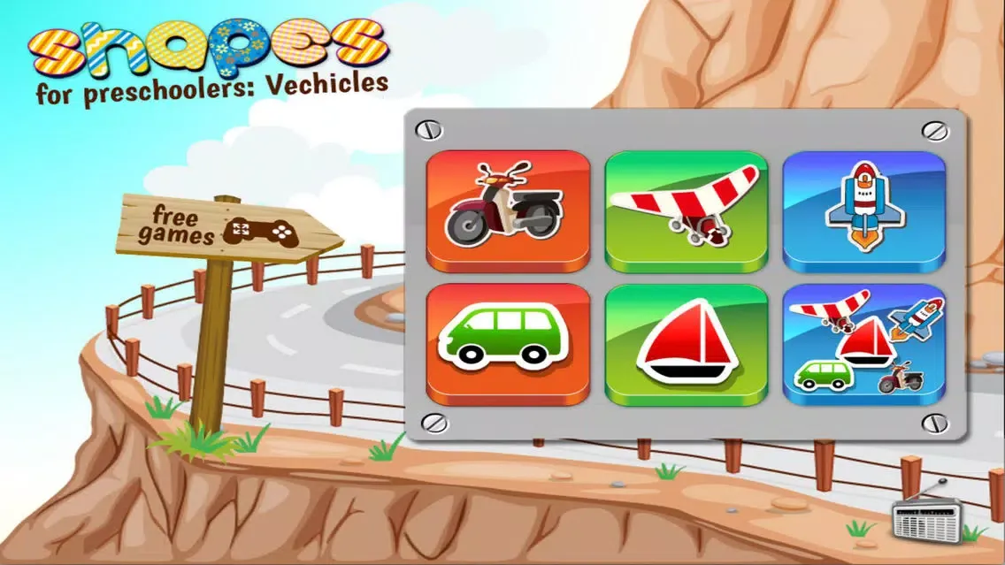 Zrzuty ekranu Shapes for preschoolers: Vehicles