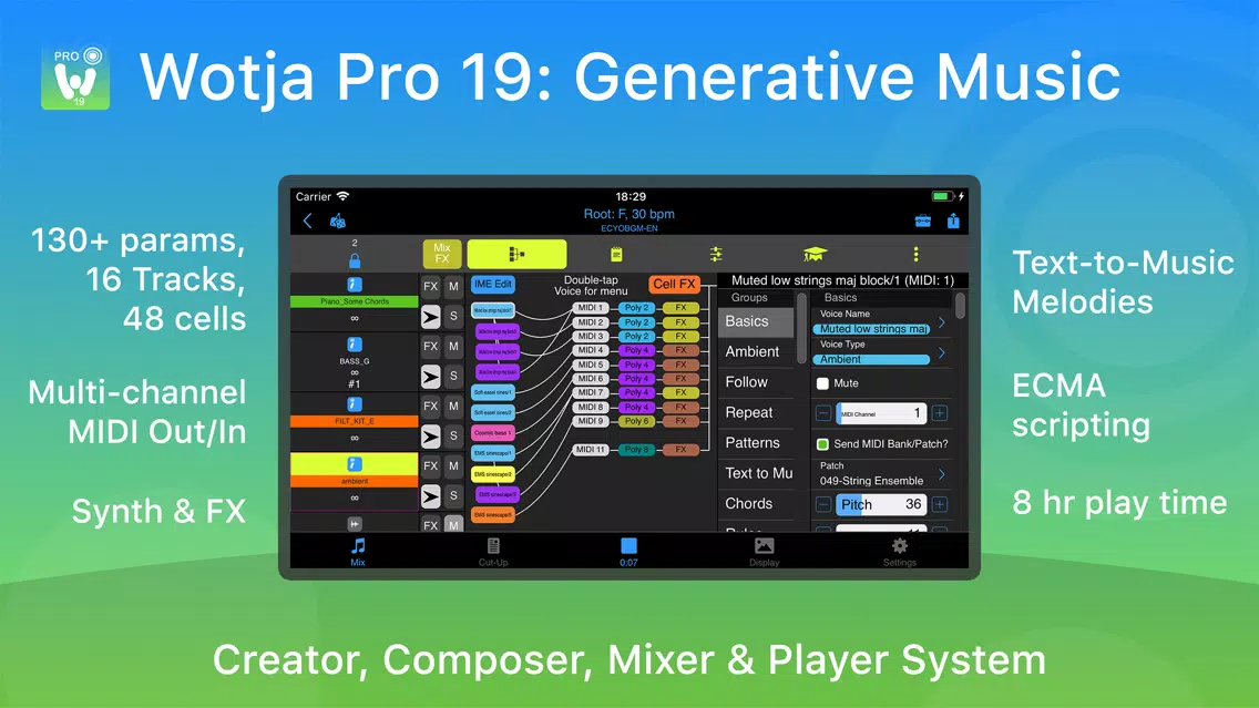Wotja Pro 19: Generative Music Screenshots
