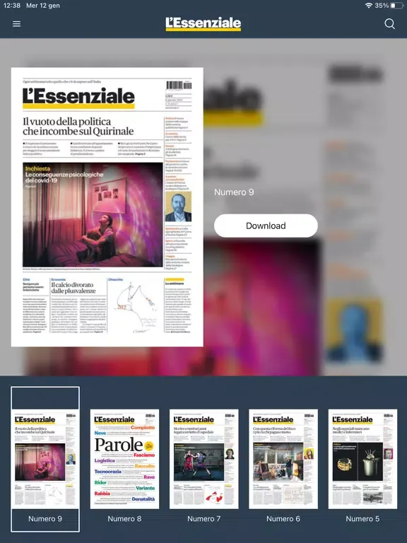 ภาพหน้าจอของ L'Essenziale iPad 