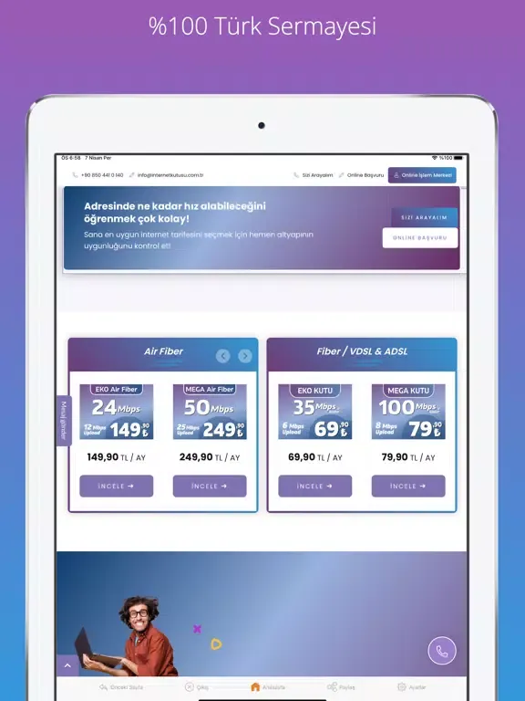 ภาพหน้าจอของ İnternet Kutusu iPad 