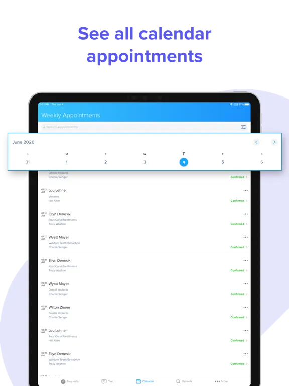 Ảnh chụp màn hình của WebMD PracticePro iPad 