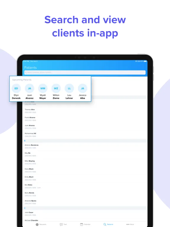 Ảnh chụp màn hình của WebMD PracticePro iPad 