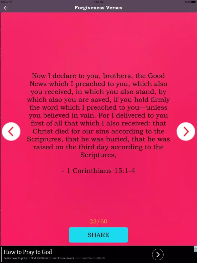 Zrzuty ekranu Good Bible Verses iPad 