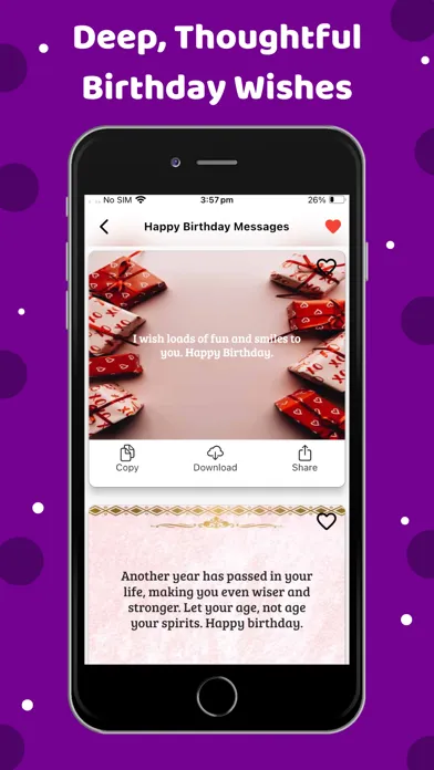 Captures d'écran de Birthday Wishes, Text Messages