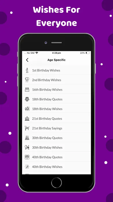 Captures d'écran de Birthday Wishes, Text Messages