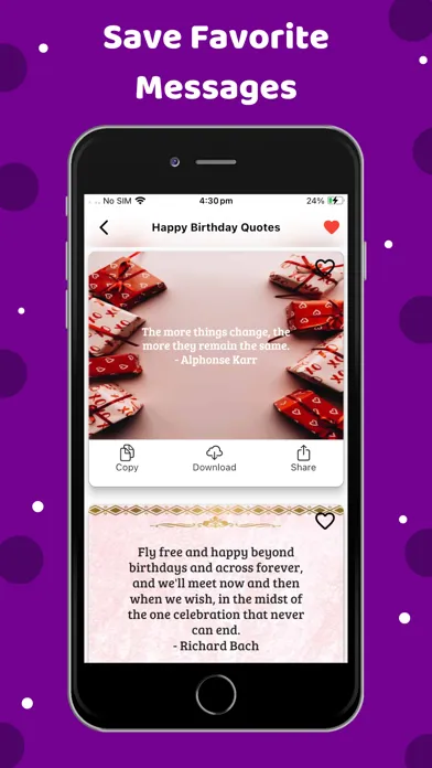 Captures d'écran de Birthday Wishes, Text Messages