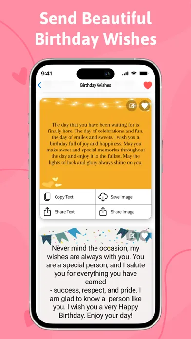 Captures d'écran de Love Messages, Birthday Wishes