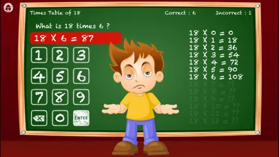 Ảnh chụp màn hình của Times Tables For Kids - Test