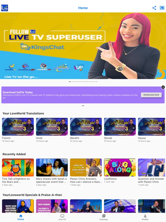Скриншоты LiveTV Mobile iPad 