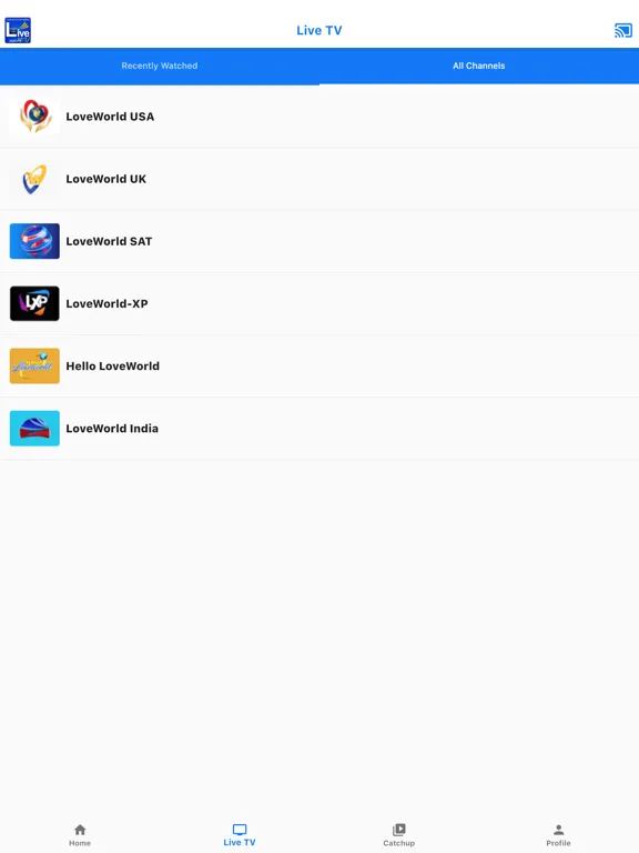 Скриншоты LiveTV Mobile iPad 