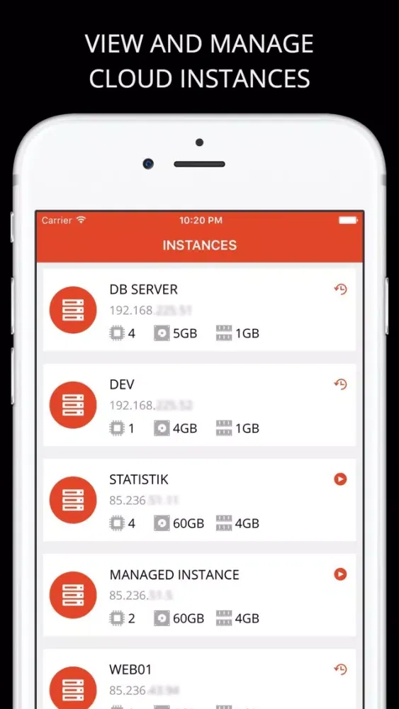 ภาพหน้าจอของ CloudManager X