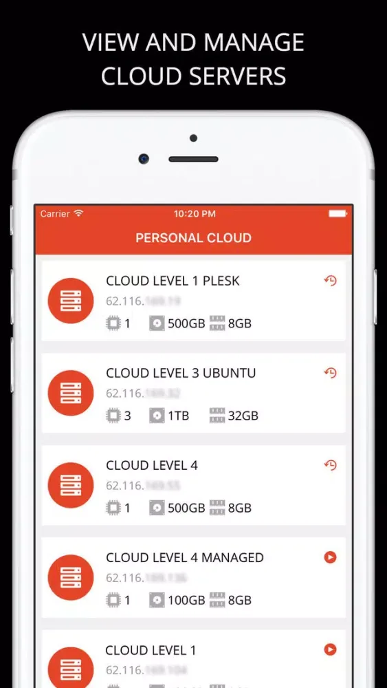 ภาพหน้าจอของ CloudManager X