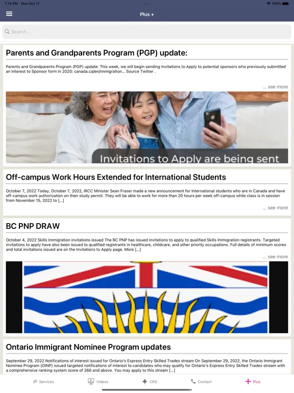Ảnh chụp màn hình của A2z Ontario iPad 