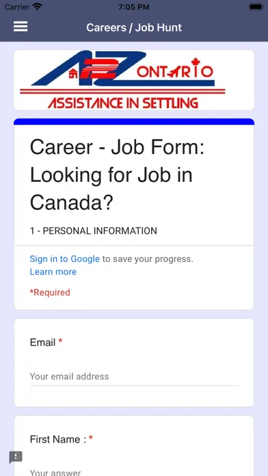 Ảnh chụp màn hình của A2z Ontario
