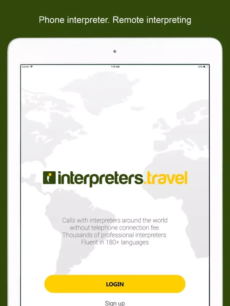 Zrzuty ekranu Interpreters.travel to call iPad 
