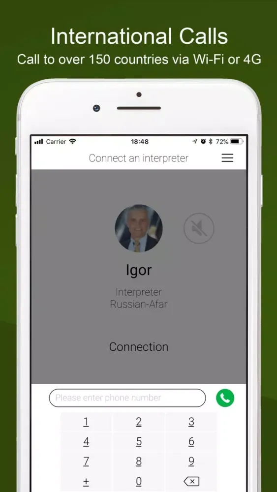 Zrzuty ekranu Interpreters.travel to call