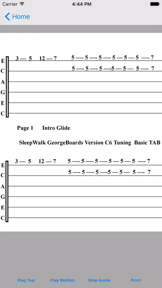 Zrzuty ekranu Sleepwalk Printable Tabs With Audio