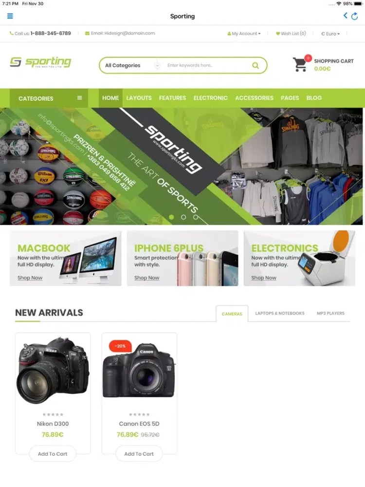 Sporting KS iPad  Ekran Görüntüleri