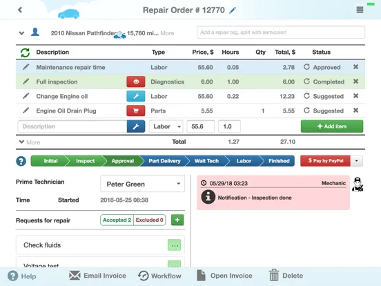 Auto Repair Shop (for Tablet) iPad  स्क्रीनशॉट