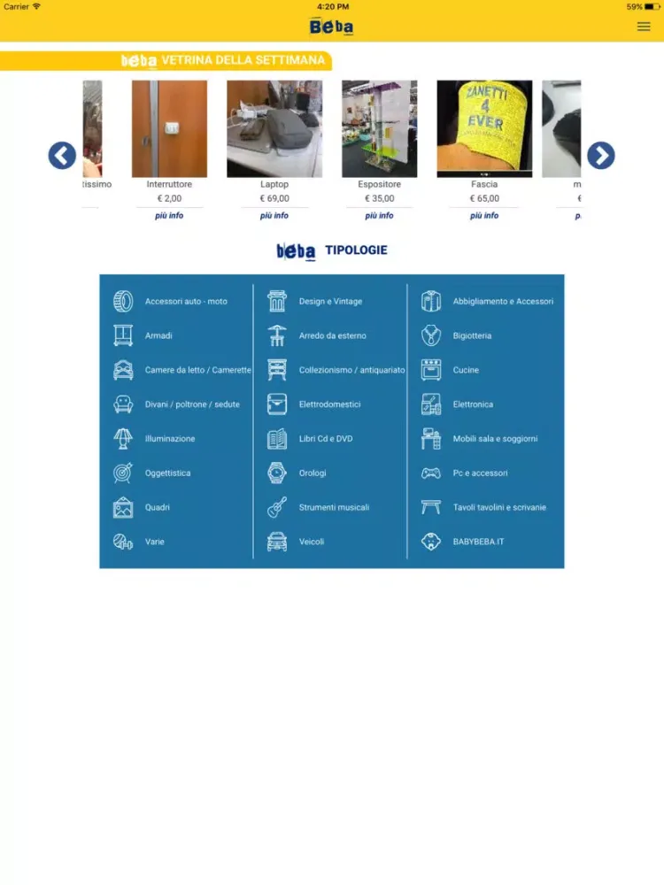 Mercatino di BeBa iPad  Screenshots