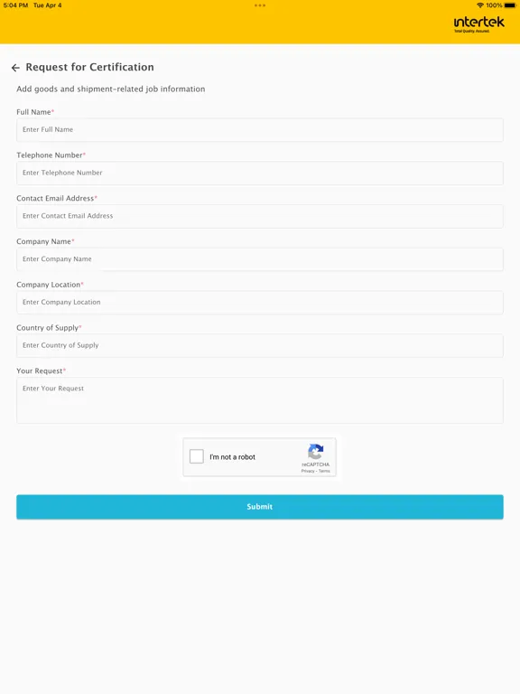 Скриншоты Intertek Uganda PVoC iPad 