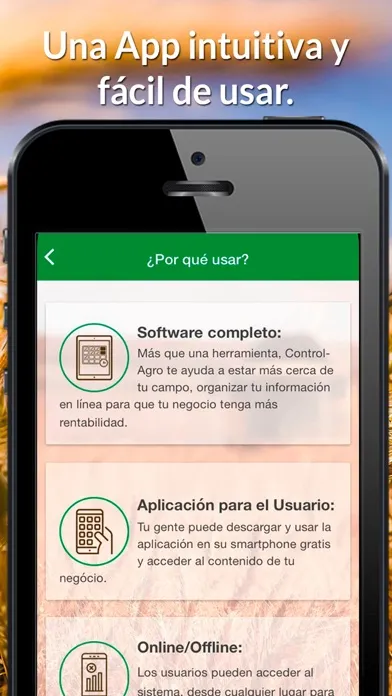 Capturas de tela do Control-Agro