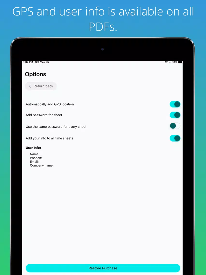 تصاویر In Time Sheet iPad 