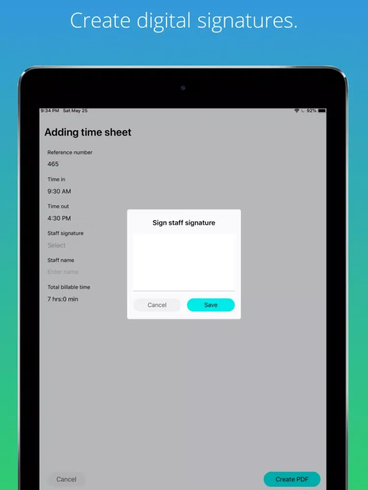 Screenshot di In Time Sheet iPad 