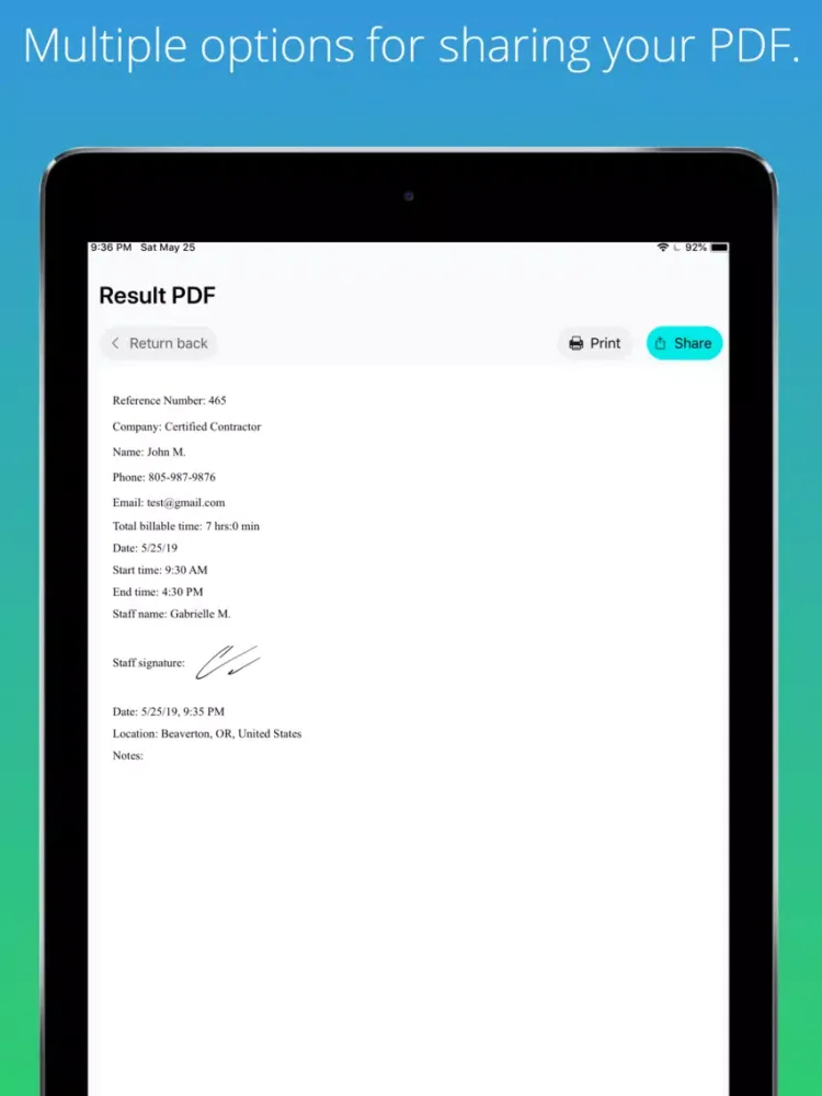 Screenshot di In Time Sheet iPad 