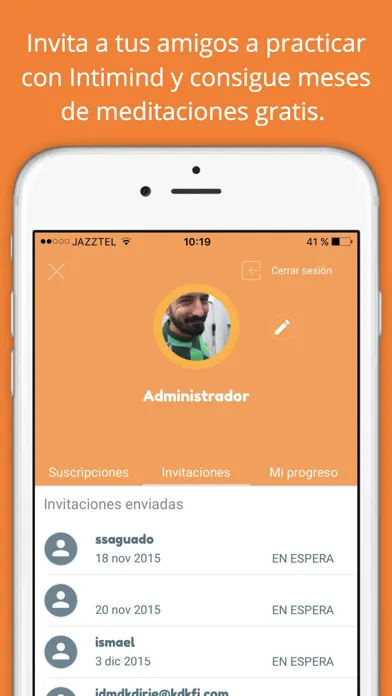 Tangkapan layar Intimind, medita en español