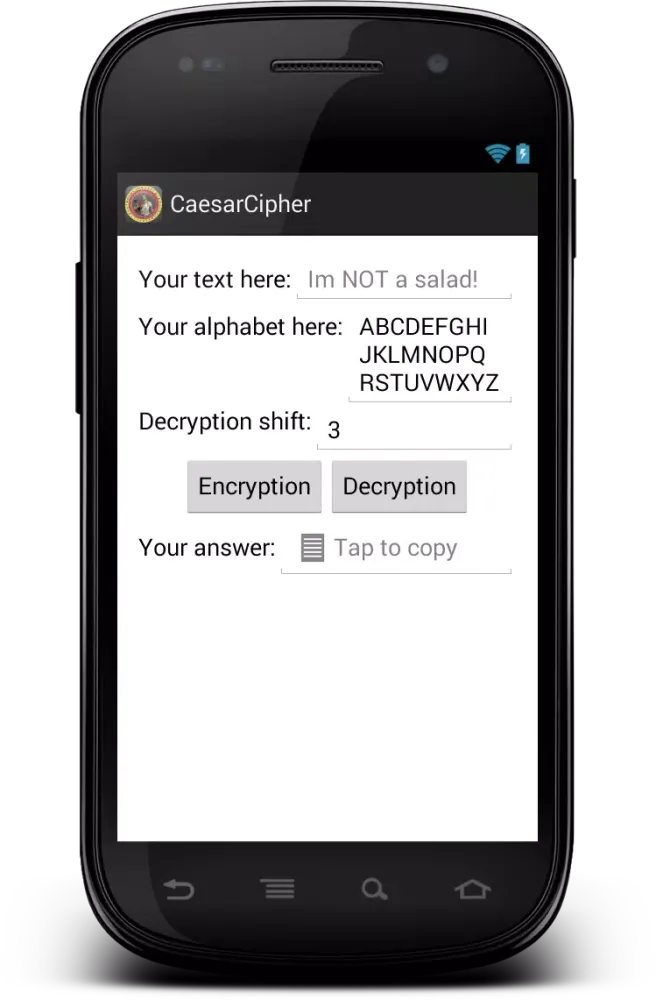 Caesar Cipher Screenshots