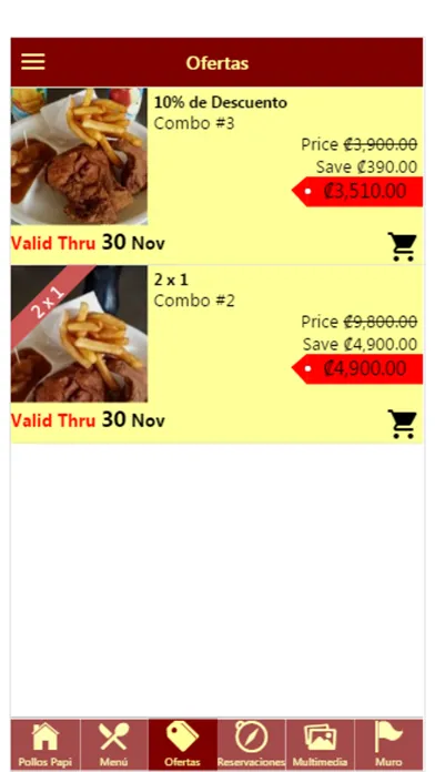 Capturas de tela do Pollos Papi