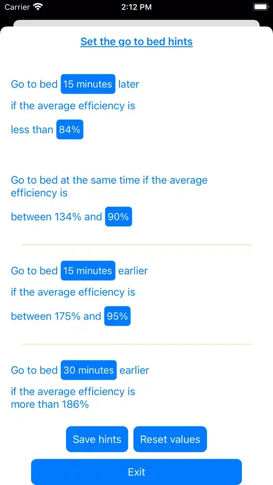 Tangkapan skrin CBT-i Sleep Calculator