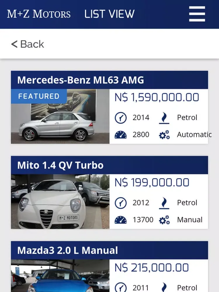 M+Z Motors iPad  स्क्रीनशॉट