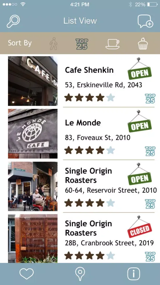 Sydney: Coffee Guide Screenshots