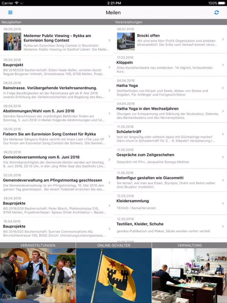 Gemeinde Meilen iPad  스크린샷