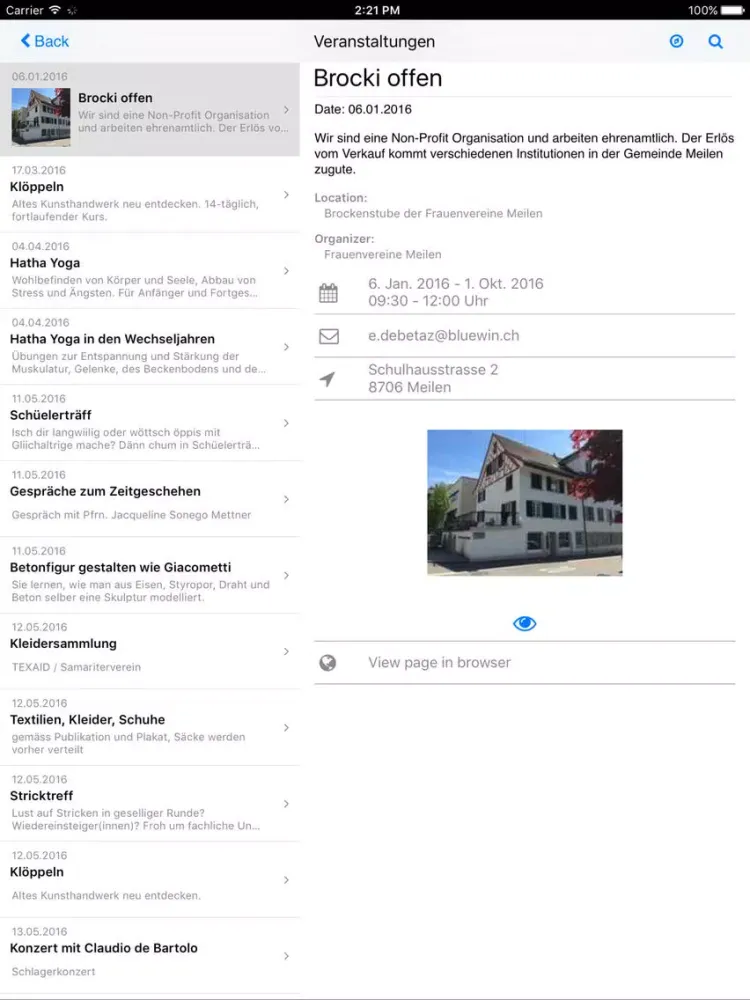 Gemeinde Meilen iPad  스크린샷