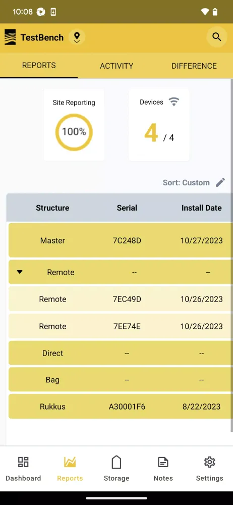 Capturas de tela do Bin-Sense Mobile