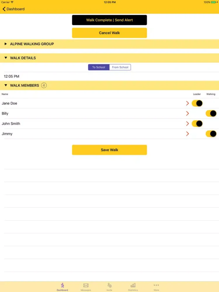 Zrzuty ekranu UDOT Walking School Bus iPad 