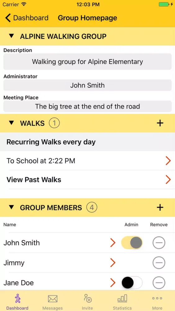 Zrzuty ekranu UDOT Walking School Bus