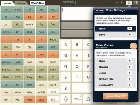 Capturas de pantalla de Verbally iPad 