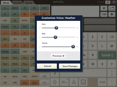 Capturas de pantalla de Verbally iPad 