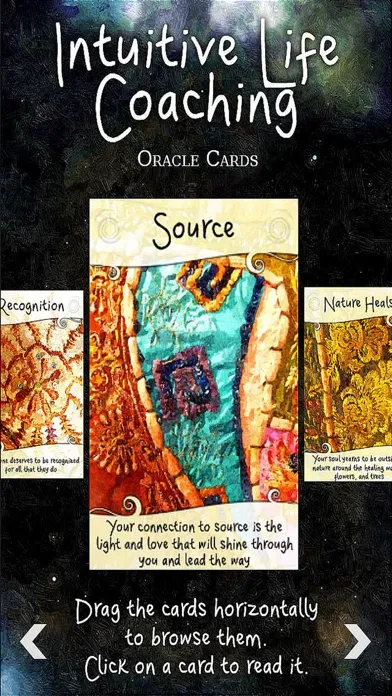 Capturas de tela do Intuitive Life Coaching Oracle