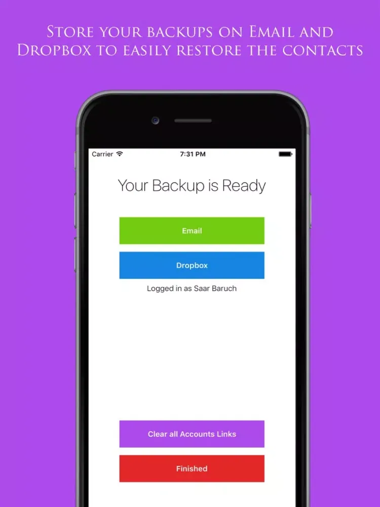Capturas de pantalla de Backup My Contacts Assistant: Export & Transfer iPad 