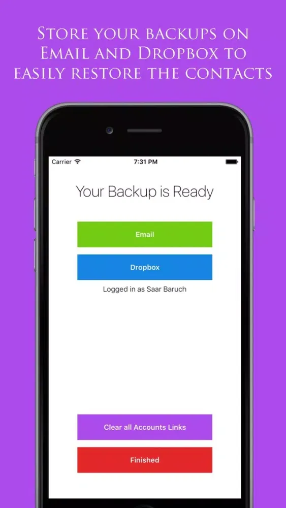 Capturas de pantalla de Backup My Contacts Assistant: Export & Transfer