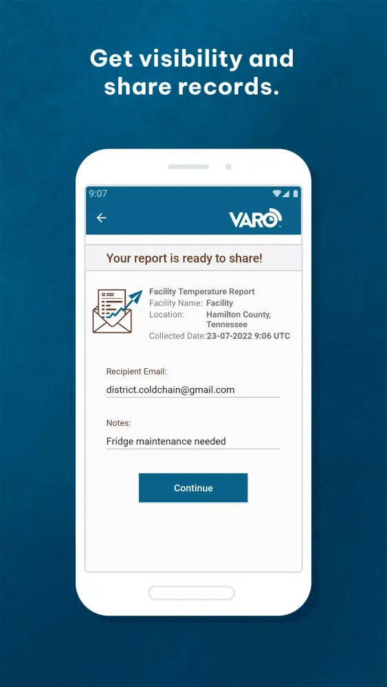 VARO Cold Chain Reporting سکرین شاٹس